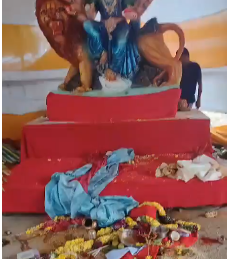 Durga idol, Navratri pandal vandalised in Hyderabad's Nampally