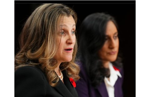 Chrystia Freeland to present federal budget next month