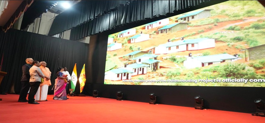 Indian Vice President Hands Over 145 Houses Virtually