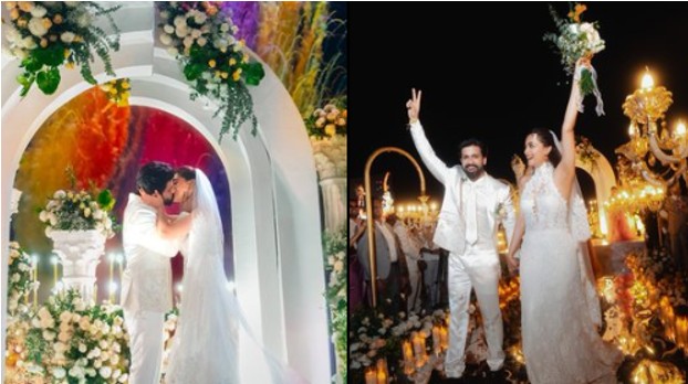 Keerthy Suresh-Antony kiss and dance at their white wedding in Goa