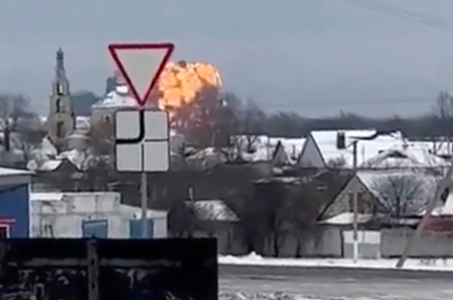 Russian military plane crashes near Ukraine border