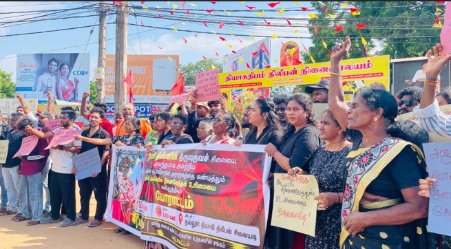 Protest Held Against Removal of Thileepan Statue