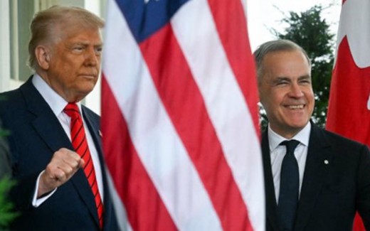 Trump greets Carney with friendly handshake