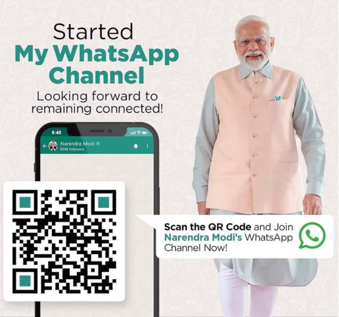Indian PM Modi joins WhatsApp Channels